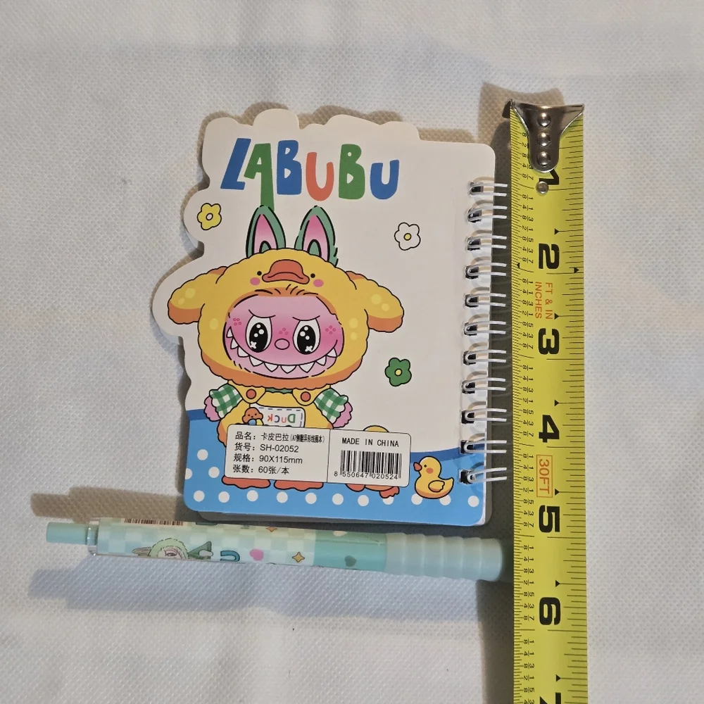 🍒🍒 Cute Labubu Spiral Notebook & Pen With Grip